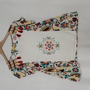 🏠 ATEESA Paisley Floral Boho Colorful Top Size XXL